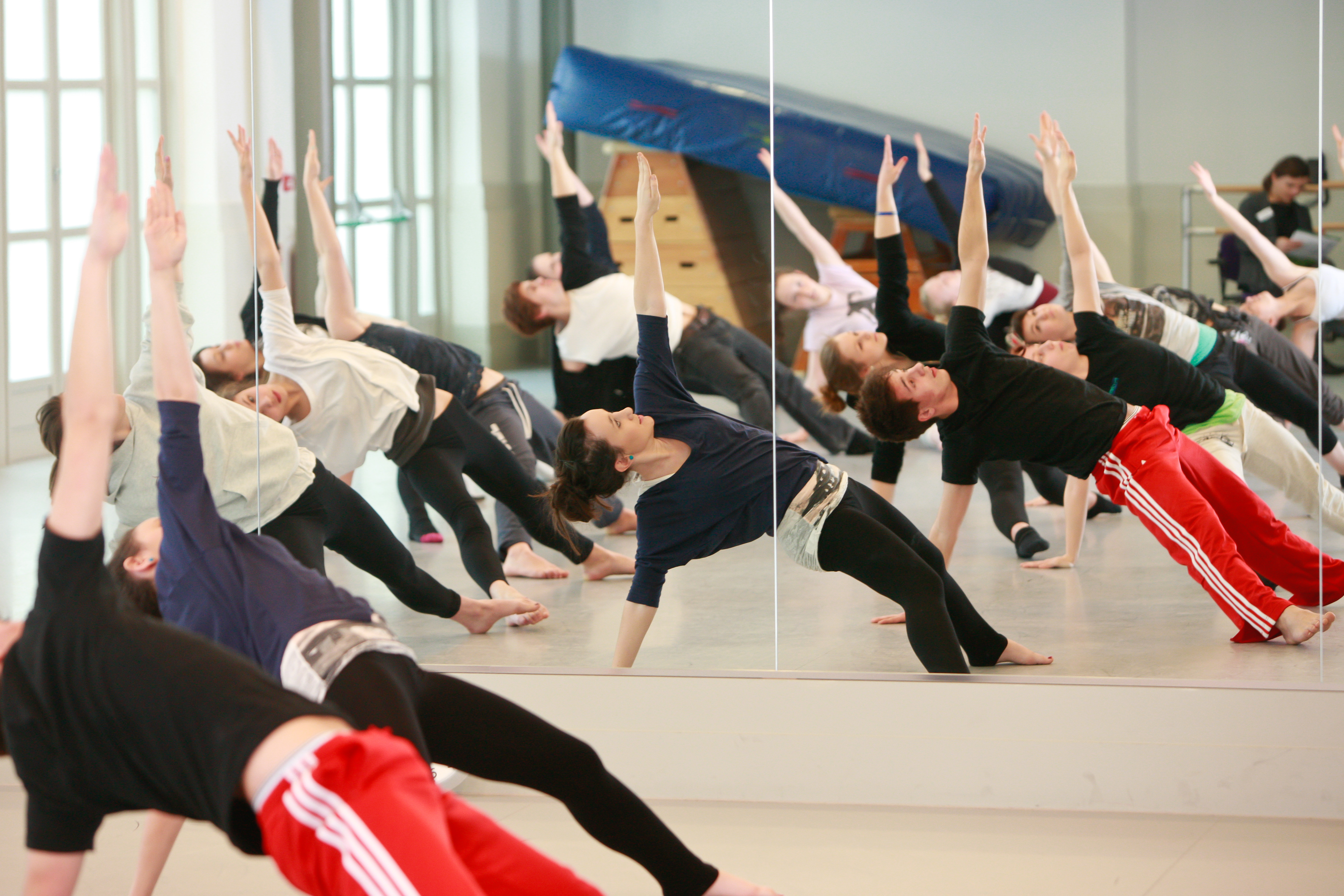 Dancers stretching