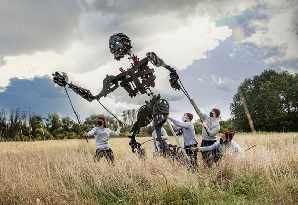 Giant puppet set for performance at Yeovil Super Saturday